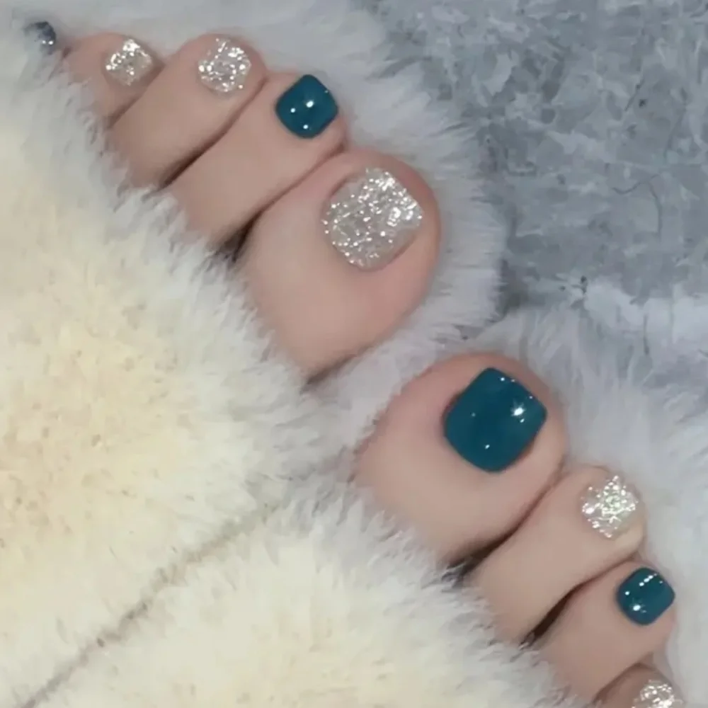 24 Pieces Fake Toe press on nails